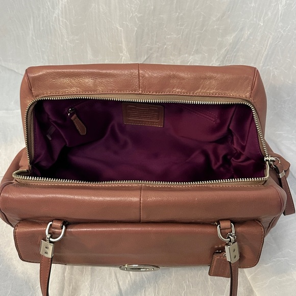 Coach Madison East/West Satchel Rose Leather Shoulder Bag - Picture 10 of 17